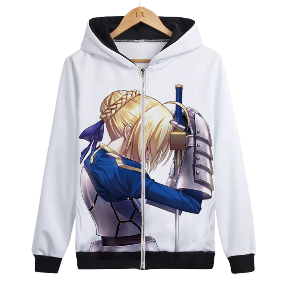 Fate/stay night Saber Лев толстовка на молнии с капюшоном Косплей Костюм Fate Zero унисекс утолщенная куртка Повседневная Толстовка уличная одежда