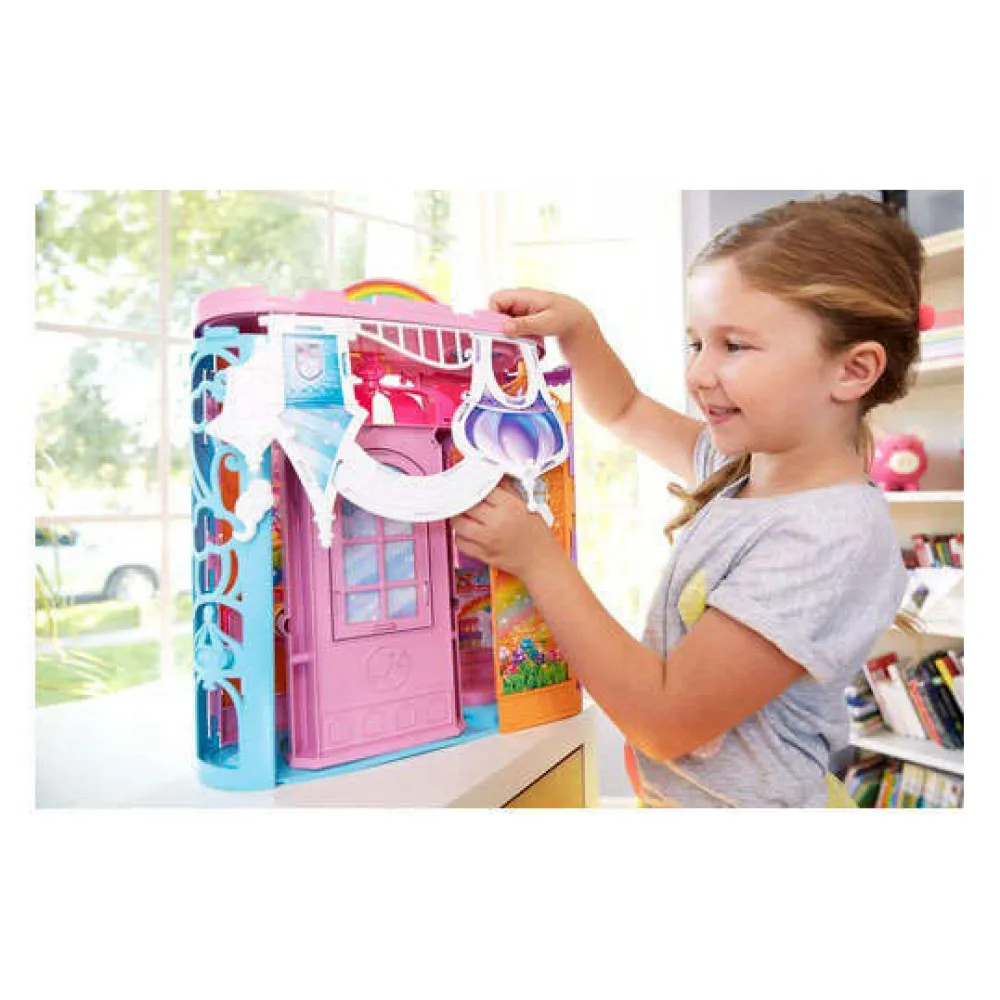 Переносной радужный дворец и кукла Barbie FRB15