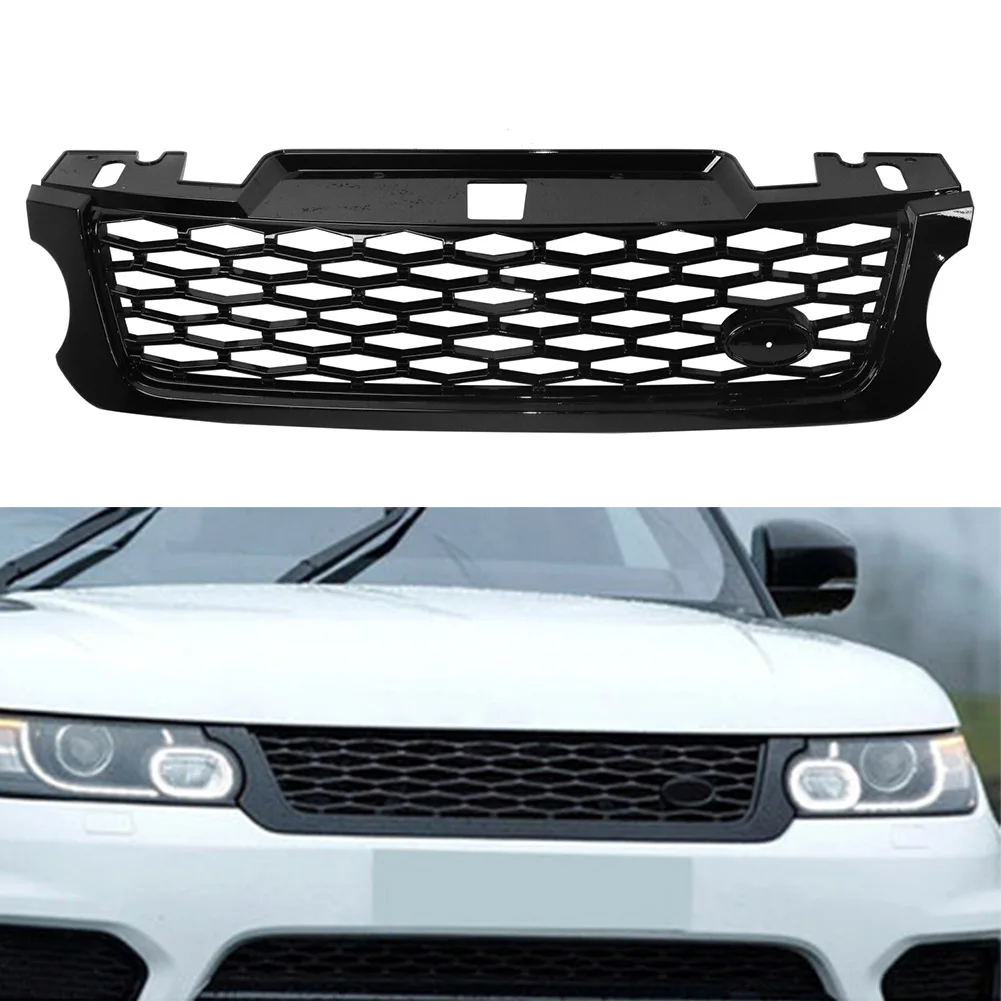 

Car Front Upper Grill LR062238 For Land Rover Range Rover Sport SVR 2015 2016 2017 L494 Gloss Black ABS Racing Grille