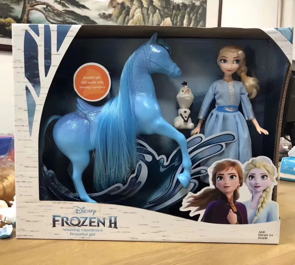 3 шт./компл. Горячая disney «Холодное сердце» 2 платья Эльзы и Анны Снежная королева лошадь фигурку Олаф Кристоф Свен Аниме Куклы Фигурки из ПВХ игрушки