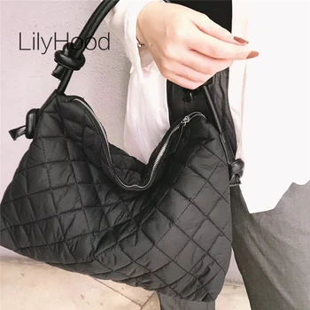 

Lady Winter Fashion Diamond Lattice Handbag 2020 Female Soft Casual Thread Details Big Capacity Over Underarm Shoulder Pouch Bag
