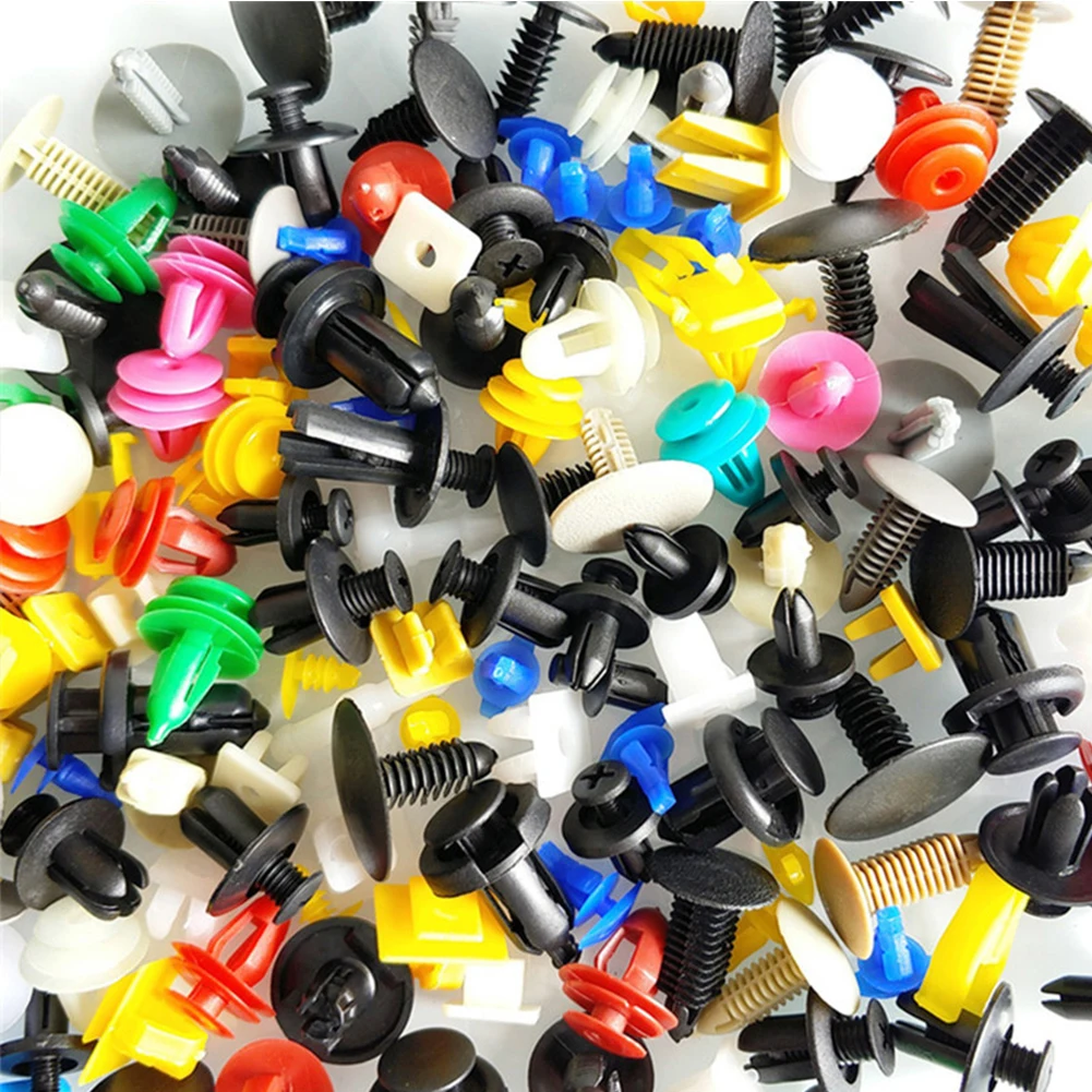Car Nylon Buckle Fastener Clip Mixed Pin Rivet Bumper Door Trim Panel Retainer Car Body Push Retainer(Randomly Mixed of Styles