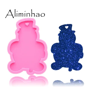 

DY0186 Shiny Christmas snowman shapes Silicone Molds DIY epoxy mould silicon Resin Crafting molds for keychains Mold