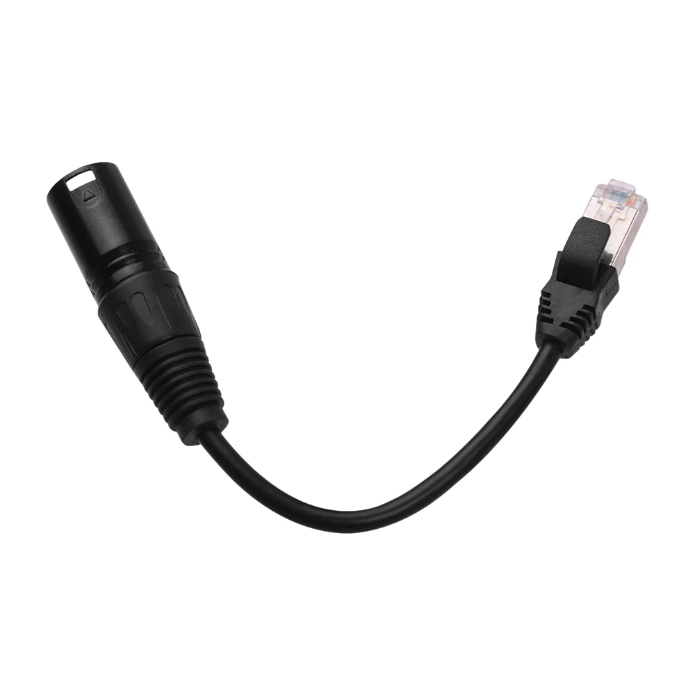 RJ45 мужской сетевой разъем для 3-Pin Mini XLR Мужской кабель-удлинитель DMX512 кабель для сцен и студий кабели провода черный 1 м