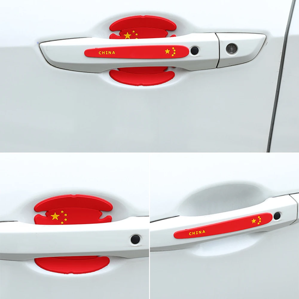 8PCS Universal Car Door Handle Scratches Guard Protector Sticker Protective Cover Invisible Clear/Red Film Car Styling