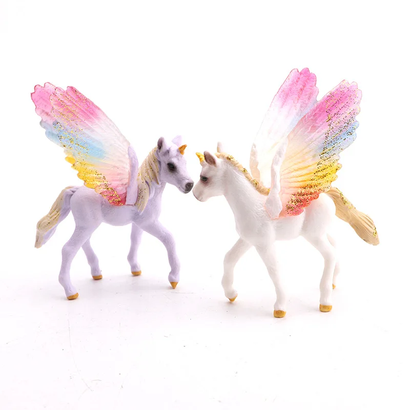 

Chenghai Myth Class Animal Model Ultra-Realistic Plastic Rainbow Pegasus Doll Decoration CHILDREN'S Toy