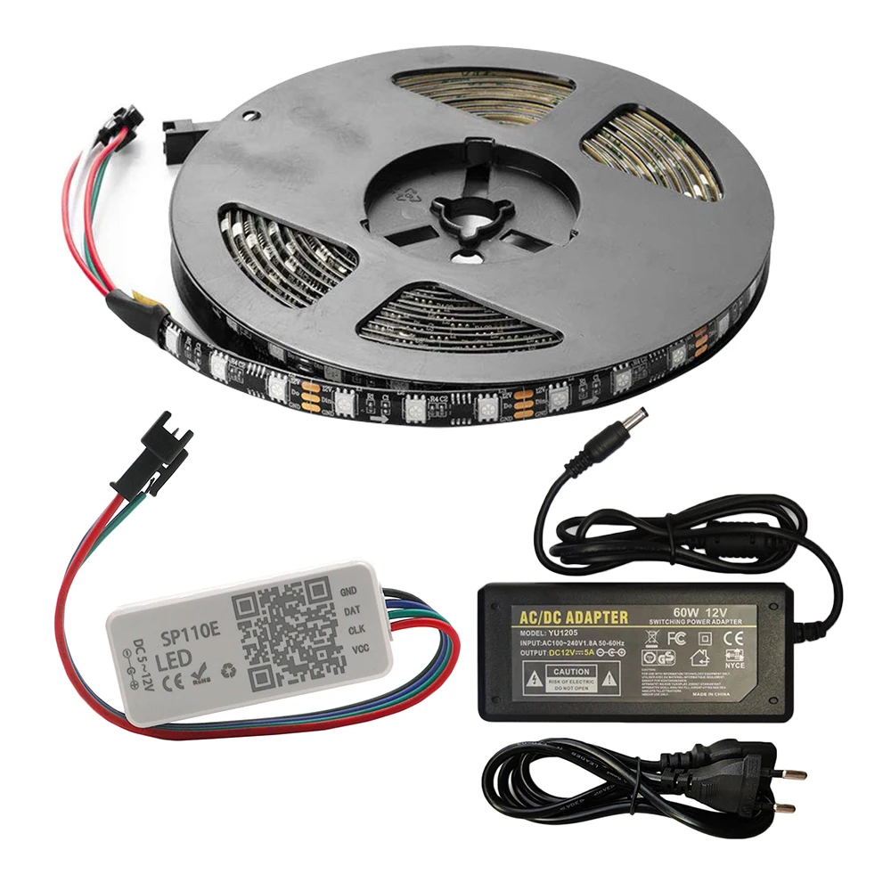 DC 12V WS2811 Светодиодная лента 5050 SP110E Bluetooth приложение контроллер лента RGB огни комплект WS2811 пиксельные полосы 5 м набор для домашней кухни