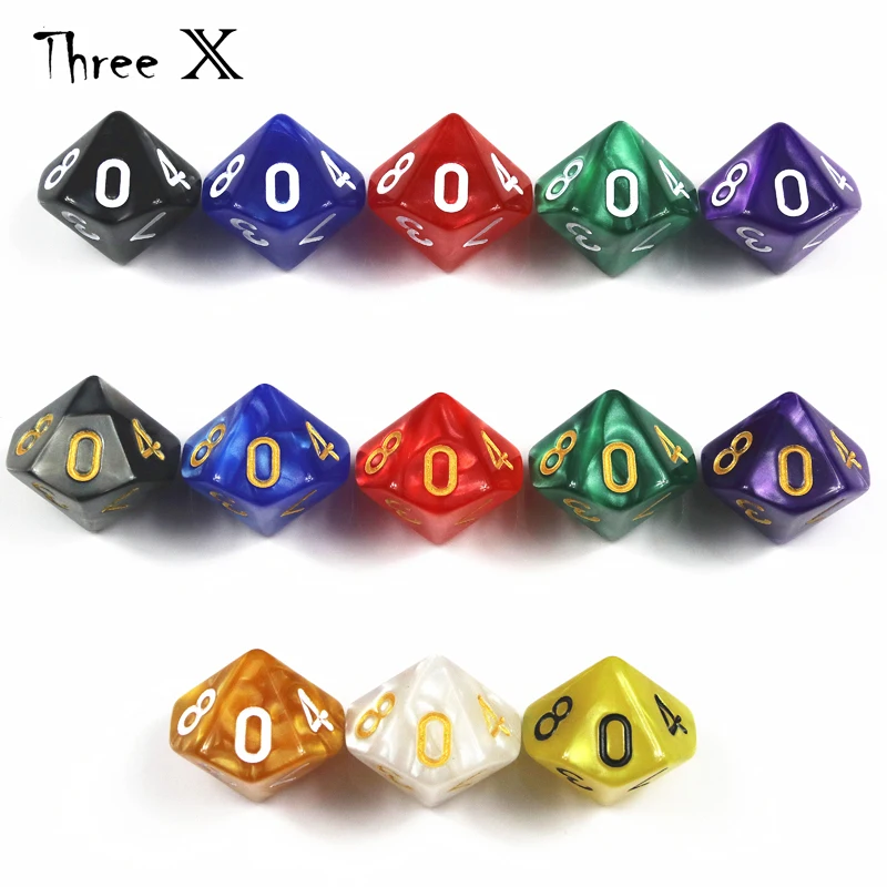 Top Quality 10PCS TRPG Pearlized Effect D10 Dice for DND 10 Sided Games Dices Colorful Desktop Game,Playing Game