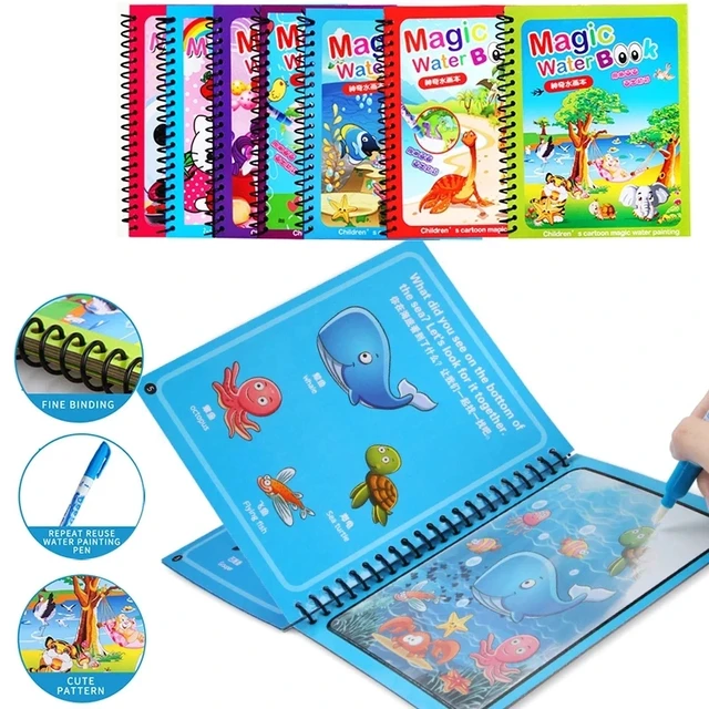 Magical Book Water Drawing Montessori Toys Reusable Coloring Book Magic  Water Drawing Book Sensory Early Education Toys for Kids - AliExpress