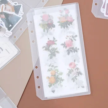 

A6 6Holes Loose Leaf PVC Bag, Notebook Planner Collection Zig Bag Pen Storage Cased Pouch Bag Accessory