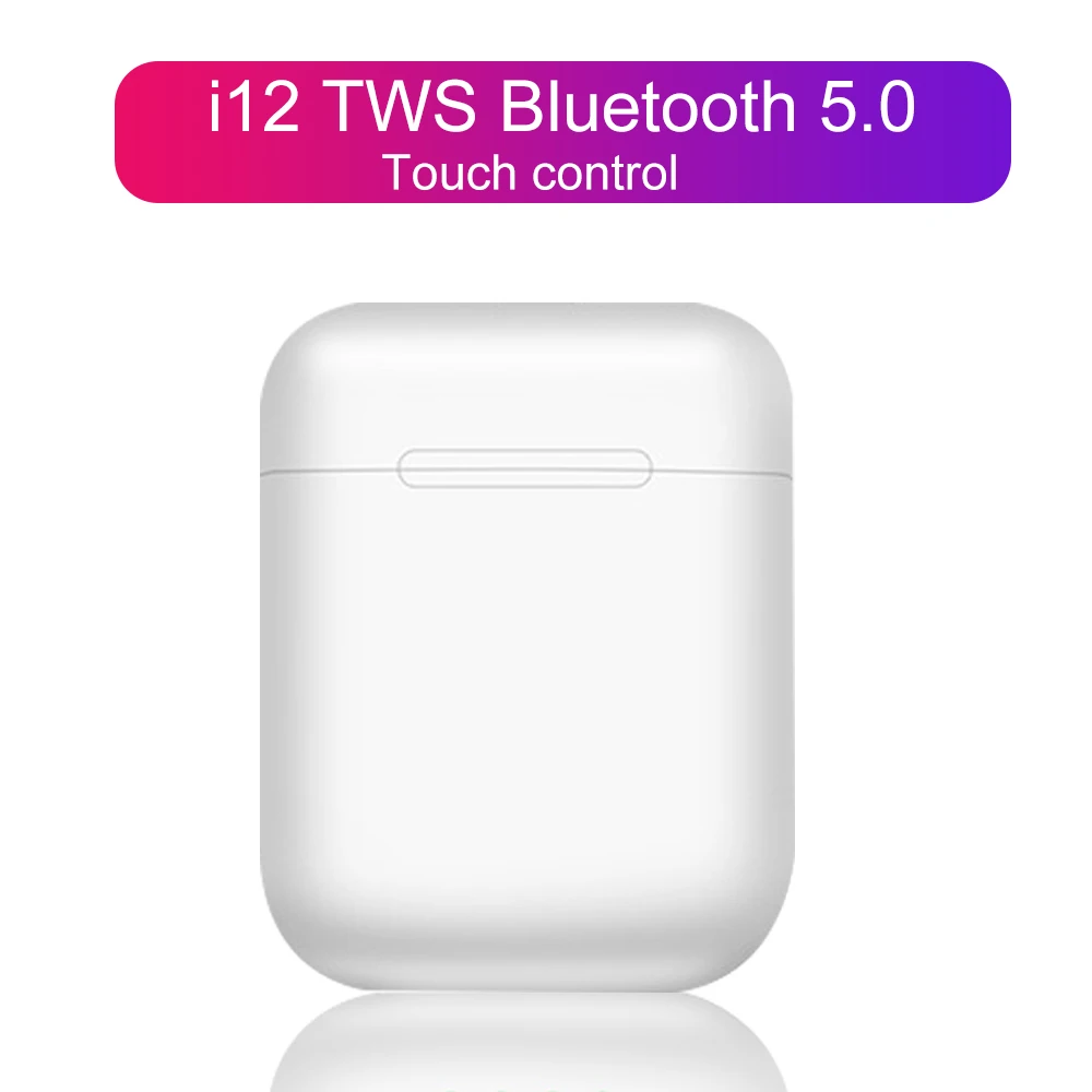 I12 TWS bluetooth наушники беспроводные наушники 5,0 стерео Беспроводная гарнитура для занятий спортом наушники мини наушники для телефона 11 PK i10 i200 - Цвет: white