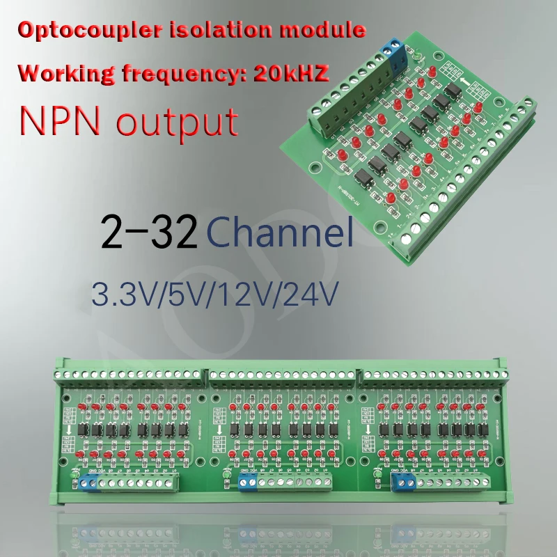 Saída Isolada 232 da Maneira 1.8v 3.3v 5v 12v 24v da Placa do Nível do Sinal do Plc do Módulo do Conversor de Tensão da Placa de Isolamento do Acoplador
