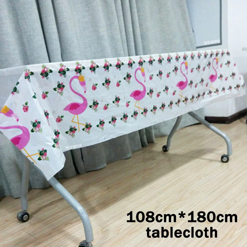 108180cm Tablecloth 6 шт./лот Фламинго шляпы для вечеринки по случаю Дня рождения Дети День рождения принадлежности детский душ украшения Фламинго вечерние принадлежности бумажные шляпы - Цвет: 108180cm Tablecloth