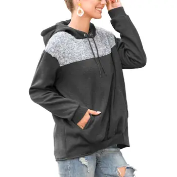 

Hoodies Women Sweatshirts Fashion Womens Casual Hoodies Sweatshirt Patchwork Ladies Hooded Pullover Women Clothing Sweats Warm