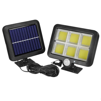 

Courtyard 3 Modes Pathway Yard PIR Motion Sensor Super Bright Outdoor Garden Solar Wall Light Waterproof Modern 120COB LED