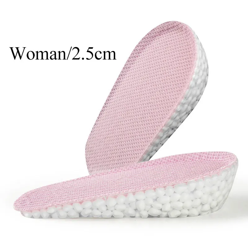 pink 2.5cm Увеличивающие рост полуботинки для мужчин и женщин, стельки, увеличивающие рост, с силиконовым гелем, увеличивающие рост, с подкладом, увеличивающие рост, 1,5-3,5 см - Color: pink 2.5cm
