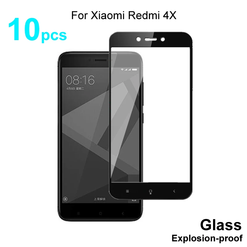 Закаленное стекло с полным покрытием для Xiaomi Redmi 4X защита экрана из закаленного