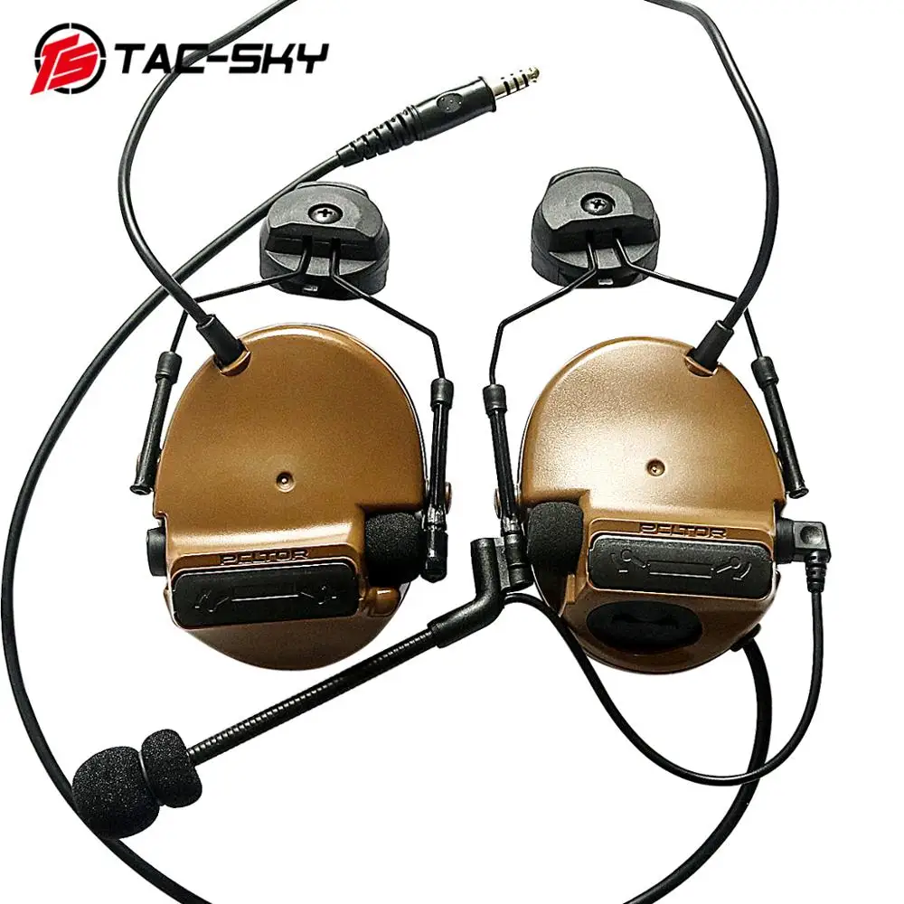 TAC-SKY COMTAC III шлем кронштейн силиконовый наушник версия шумоподавление звукосниматель Ушная гарнитура Военная тактическая+ interphoneU94 PTT