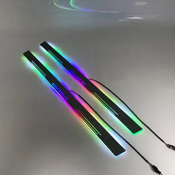 

LYQ led moving door scuff for Nissan 180SX dynamic door sill plate welcome lamp lining overlay Flow/fixed light