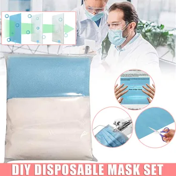 

3PC Disposable DIY Homemade Mask material Non-woven Material Package Cotton PM2.5 Black mouth Mask dust mask Activated carbon fi
