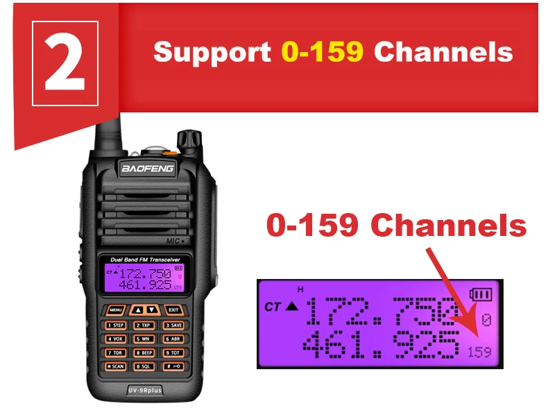 Baofeng UV 9R Plus Long Range Ham CB Radio Walkie Talkie - Super Plus V2 - 160 Channels