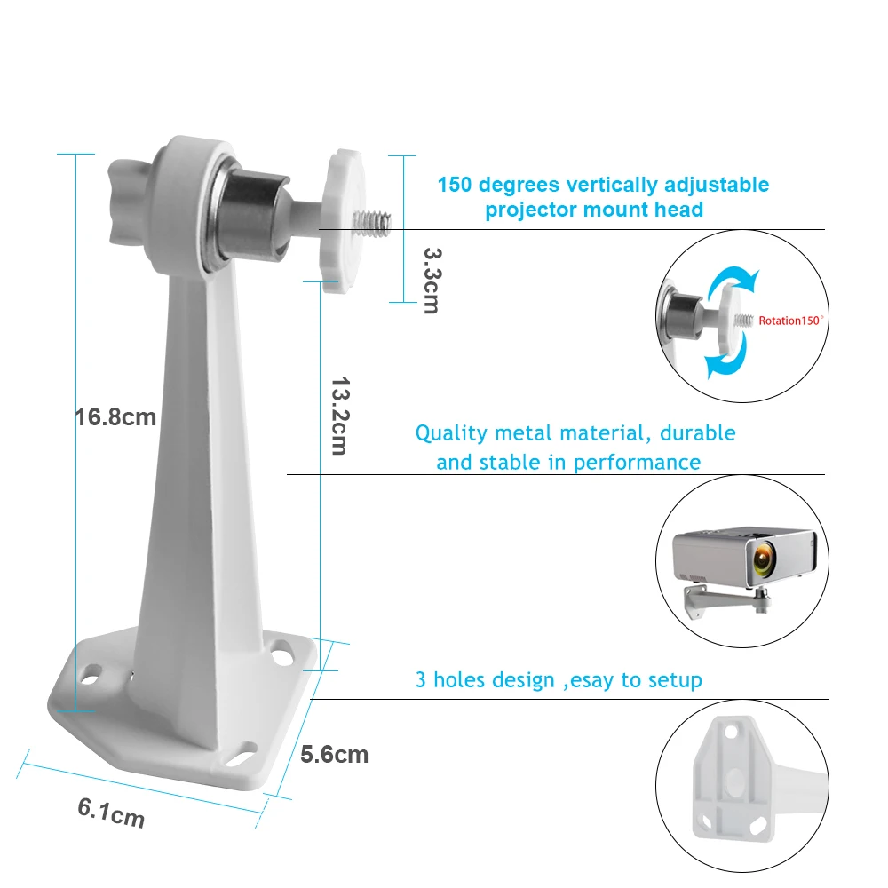 Carregamento 5kg mini projetor suporte de parede