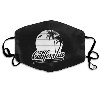

NiYoung Ideal Gift - Women Men Boys Girls Dustproof California Palm Tree Logo Black Half Face Mouth Mask Breathable Mouth Muffle