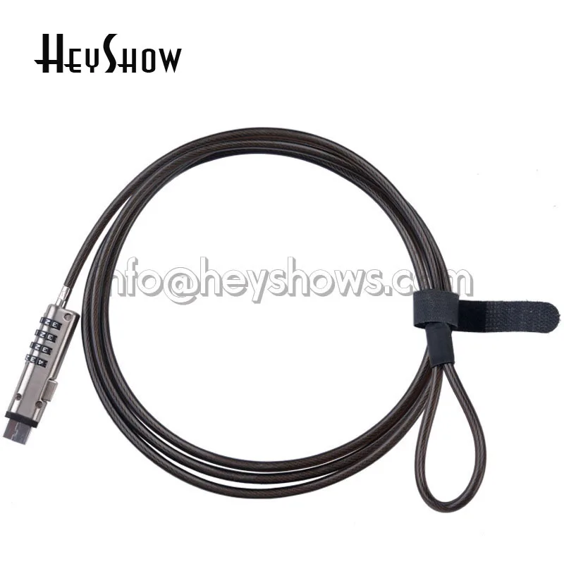 USB Port Laptop Security Lock, 4 Digit Password, Notebook Secure Steel Lock Cable, Anti Theft Combination, Protective