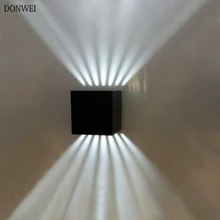 Современный водонепроницаемый наружный 6 Вт светодиодный настенный светильник IP65 Алюминиевый вверх и вниз настенный светильник для сада, крыльца, бра, декоративный светильник 110 В 220 В