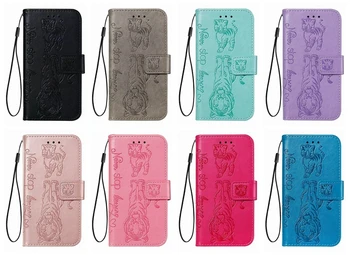 

Imprint Leather Wallet Case For Iphone 11 5.8 6.1 6.5 2019 XS MAX XR X 10 8 7 6 Never Stop dreaming Cat Tiger Flip Cover 60pcs