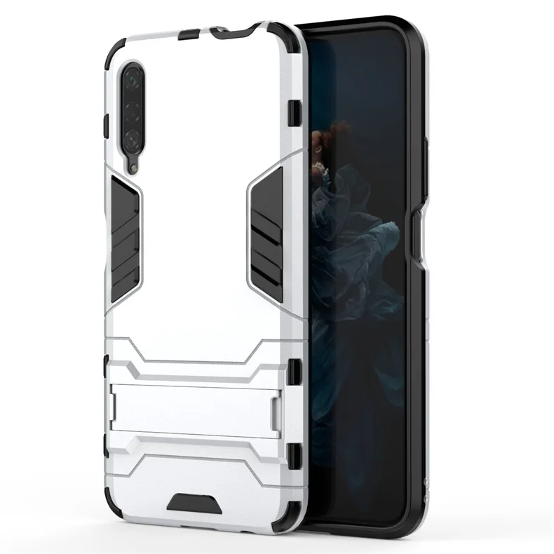 Для huawei Honor 9X чехол для Honor 9 X pro робот Броня резиновый бампер ударопрочный жесткий чехол для huawei Honor 9X pro - Цвет: robot armor silver