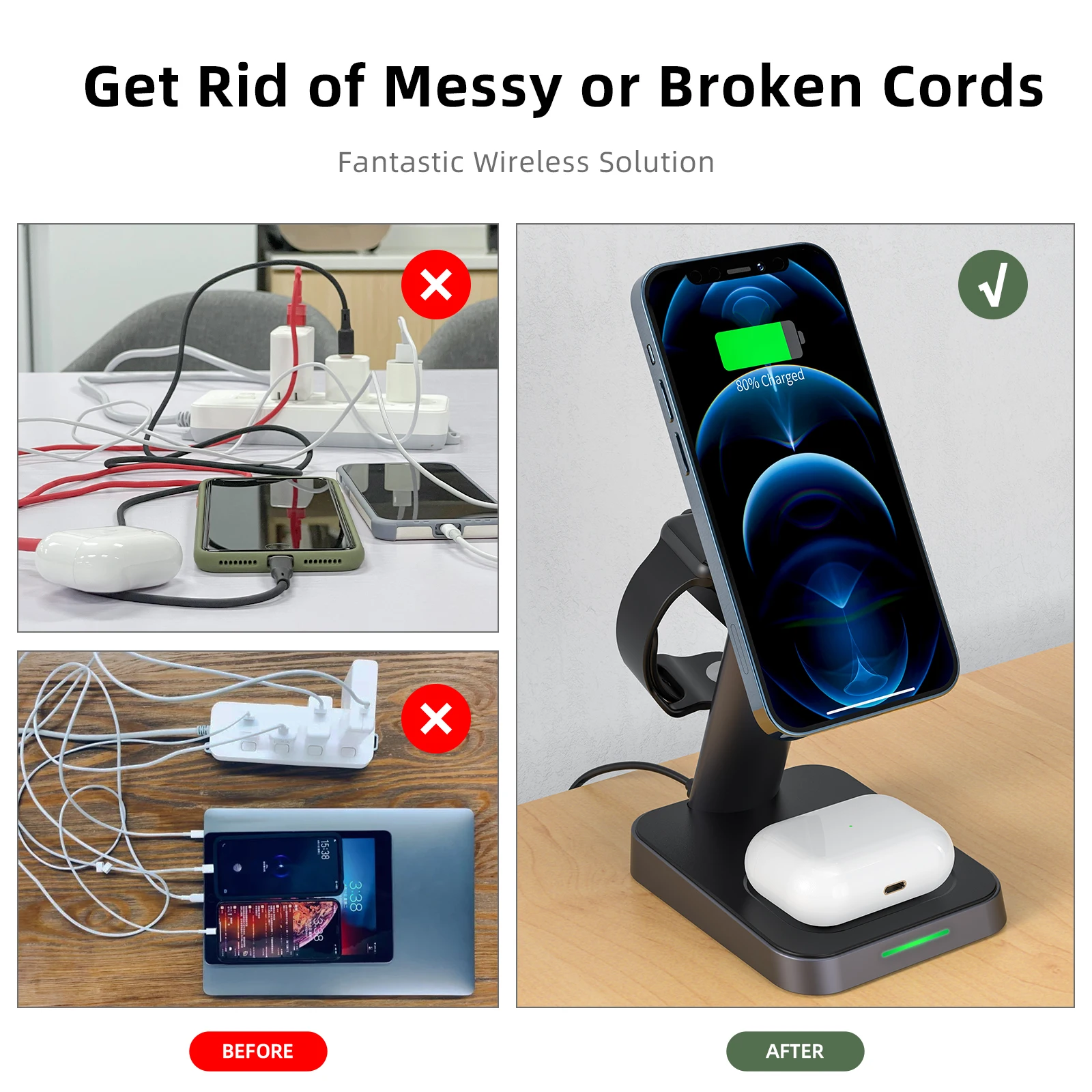 ACEFAST 3in1 Magnetic Wireless Charger Station for iPhone 12 13