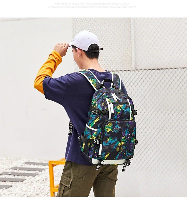 Модный рюкзак с принтом женский новая Корейская версия ученик средней школы сумка для мужчин и женщин рюкзак школьные сумки