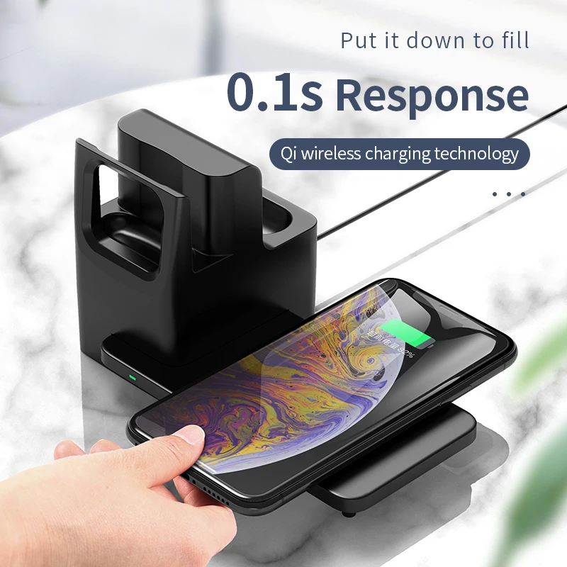 Qi Быстрое беспроводное зарядное устройство для iPhone 11 Pro Xs Max 3 в 1 для Apple Watch 2 3 4 для Airpod зарядное устройство для samsung Galaxy S10 S9 Plus