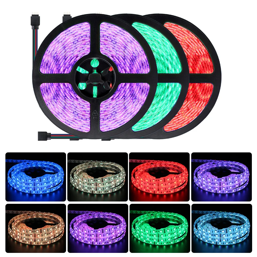 

DC 12V LED Light Strip RGB 5050 Waterproof 1M- 5M 60Led/m Neon LED Strip Light Tape Lamp Diode Flexible TV Backlight Ambilight