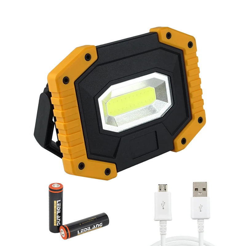 

Portable LED COB Work Lamp Light For Camping with Output Searchlight Floodlight Rechargeable 18650 Battery rechargeable lantern