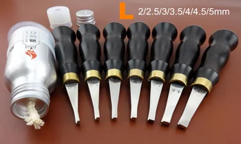 

8pcs 2/2.5/3/3.5/4/4.5/5mm Leather Craft L Type Press Wide Edge Side Creaser Edger Decorate Tool Set Sewing Stitching Carving
