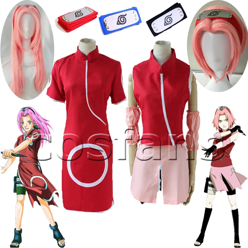 Anime Haruno Sakura Cosplay Haruno Sakura 1st Generation Cheongsam Dress  Costume 2nd Generation Clothing Set Haruno Saku Costume - Cosplay Costumes  - AliExpress
