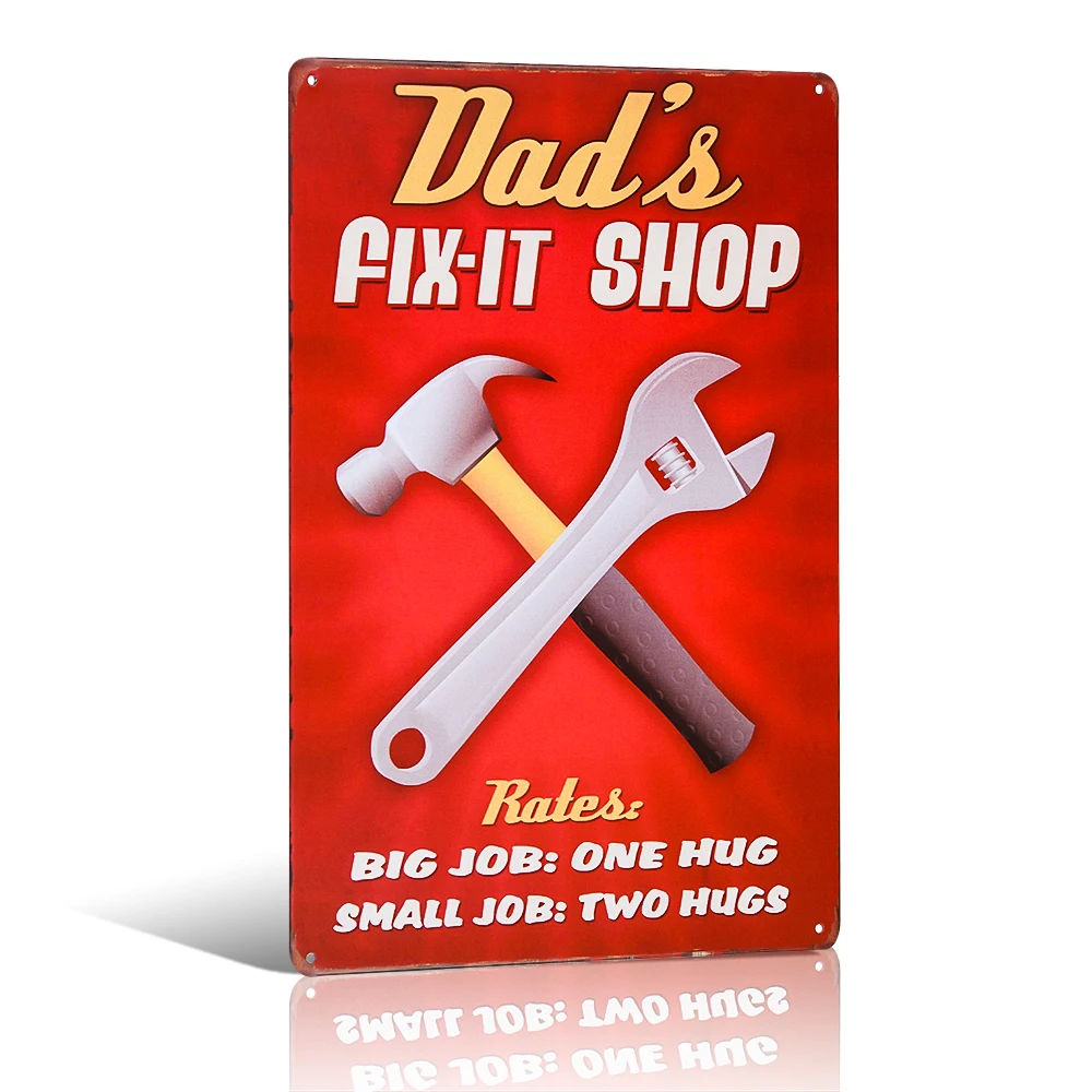 Dad's fix-it shop жестяная вывеска домашний магазин фермерский Декор Vinage настенный плакат Декор