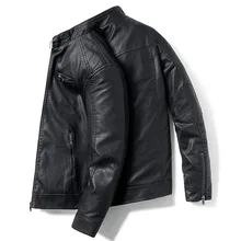 Мужская куртка из натуральной кожи, весна-осень, тонкая мужская мотоциклетная кожаная куртка из овчины, черная коричневая 1609 для мальчиков-подростков