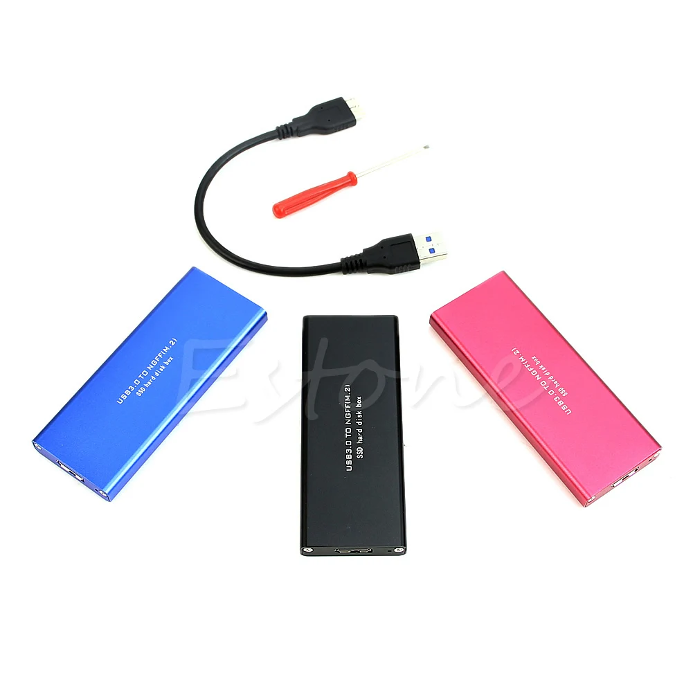 

Hot USB 3.0 to M.2 NGFF B Key SSD Adapter Card External Enclosure Case Cover Box dropshipping