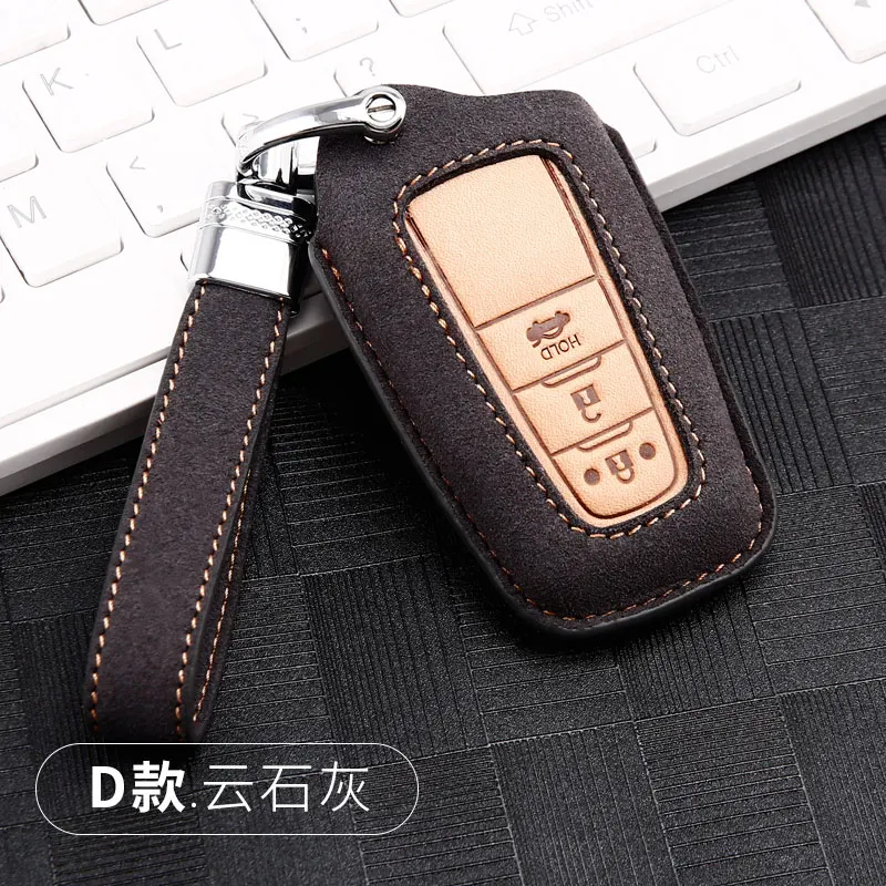 

LEATHER Car Key Cover For Toyota Camry Prado 2017 2018 CHR Prius Corolla RAV 4 Remote Key Shell Case Styling