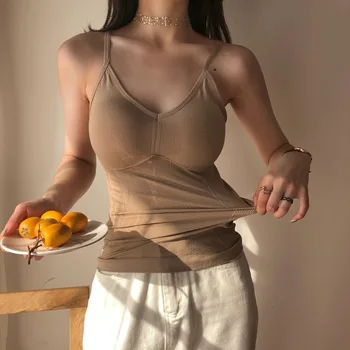 

Warm Tops Women's 2020 Autumn and Winter New Style Versatile Students Camisole Slimming Underwear Thick Base Shirt Tops