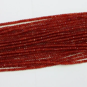 

Fashion natural stone red carnelian agat new fashion onyx 2*4mm faceted abacus loose beads diy beautiful Jewelry 15" B571