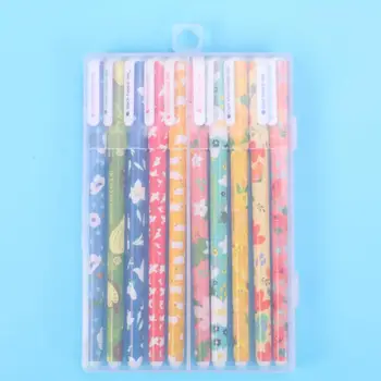 

10 Pcs Kawaii Gel Pencils Colored Ink Pens Set Cute 0.38mm Mini Writing Canetas for Boy Girl Office School Stationery Supplies