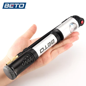 

BETO front fork tire shock-absorbing bicycle pump fast 300psi barometer mini manual pump portable bicycle adapter hose air pump