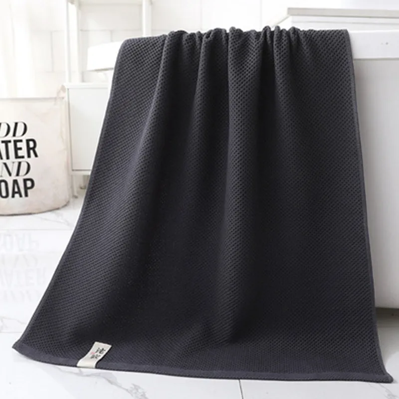 High quality Honeycomb Bath Towels Cotton Thicken Jacquard Plain Bathroom Hotel Towel Super Absorbent Soft Waffle-Towel