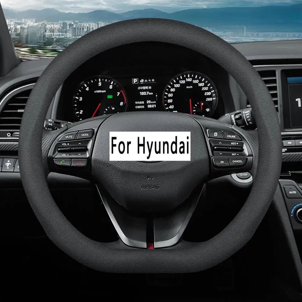 Автомобильный замшевый чехол на руль 38 см для hyundai Grand i10 i20 i30 GT i40 ix20 Ioniq Veloster Xcent Genesis Coupe elantra