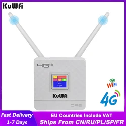 Kuwfi 150mbps roteador sem fio 4g roteador wi fi com slot para cartão sim & porta rj45 antenas externas duplas para suporte para casa 10 usuários wi fi