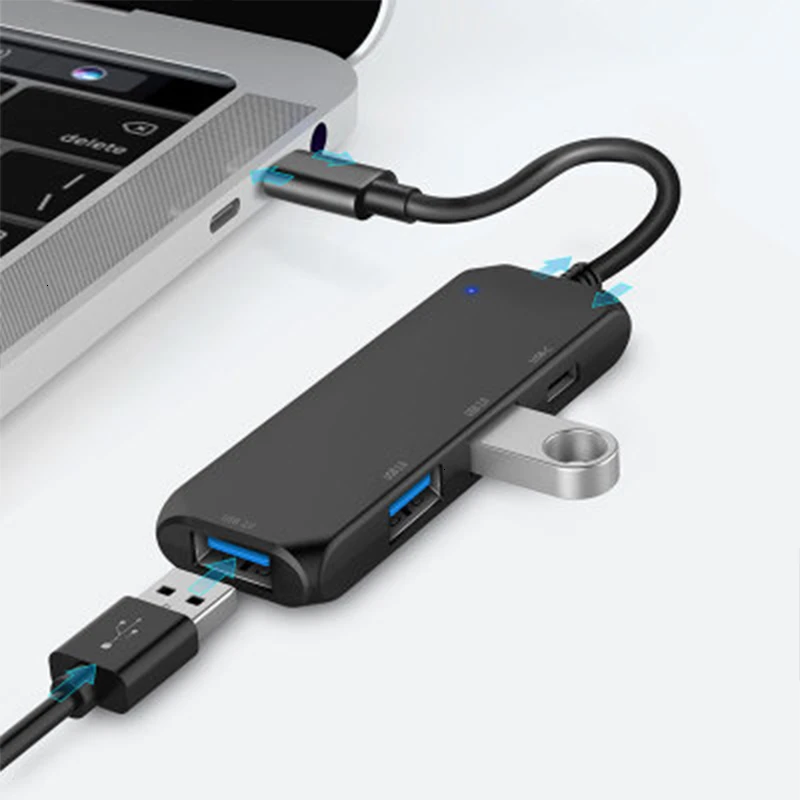 CHUYI мульти Тип C 3,1 концентратор USB 2,0 3 порта+ Тип C порт высокоскоростной USB C Hab сплиттер для Macbook PC компьютерные аксессуары